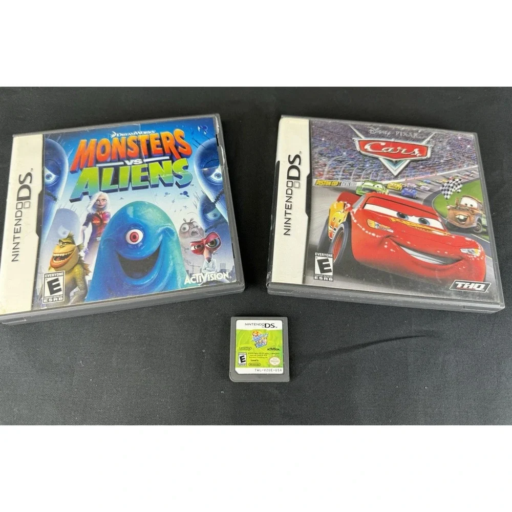 Lot Of 3 Nintendo DS Games Zhu Zhu 2 Monsters/Aliens & Cars Video Games
